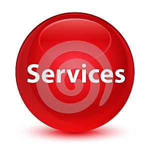 Services glassy red round button
