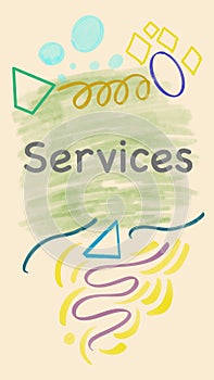 Services Painting Scribble Doodle Elements Text Vertical