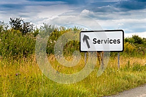 Services Road Sign