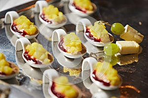 Serving buffet table