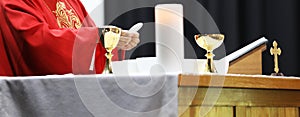 Serving Catholic Mass symbols, objects and parts photo