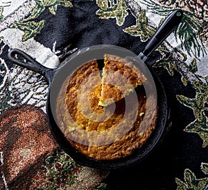 Serving Corn Bread in Cast-Iron Pan