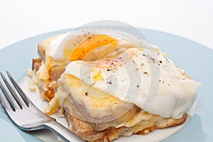 Serving of Croque Madame