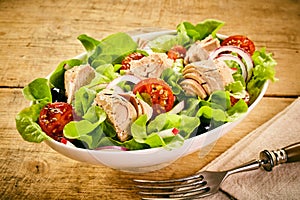 Serving of fresh tuna salad