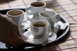 Serving italian coffee photo