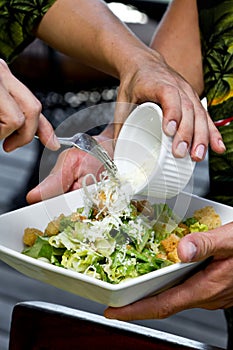 Serving a salad