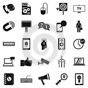 Serving the server icons set, simple style
