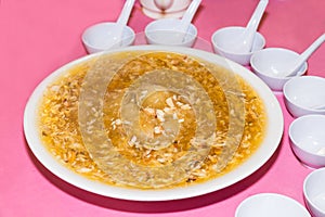 Serving of shark fins crab meat delicacy, popular among Chinese