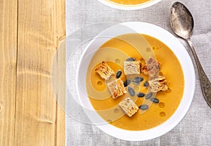 Serving of Traditional Pumpkin Soup