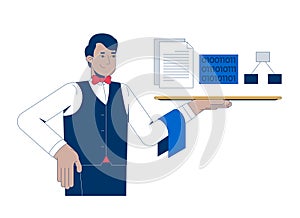 Serving up data for training AI 2D illustration concept