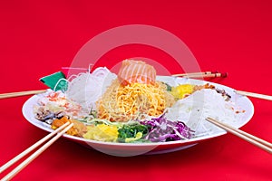 Serving of Yee Sang or Yusheng believed to bring luck