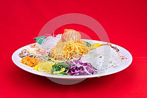 Serving of Yee Sang or Yusheng believed to bring luck