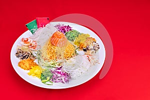 Serving of Yee Sang or Yusheng believed to bring luck