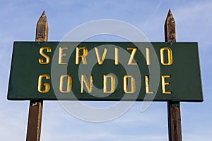 Servizio Gondole Sign in Venice