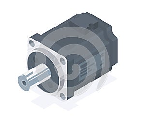 Servo motor industry isometric vector