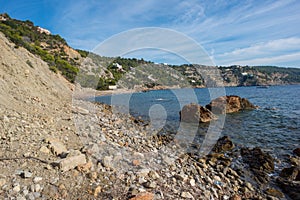 Ses Boques beach on the island of Ibiza