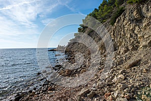 Ses Boques beach on the island of Ibiza