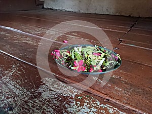 Sesaji or sajen, various flower, offering to spirit