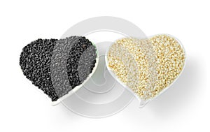 Sesame in Heart Shaped Cup