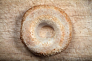 Sesame seeded bagel