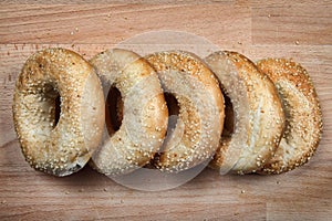 Sesame seeded bagel