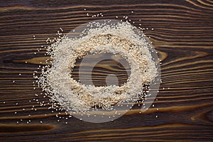 sesame seeds on the wood