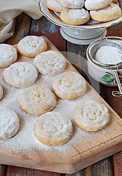 Sesame shortbread with date stuffing. Middle Eastern cookies. Eid and Ramadan Dates Sweets. Kahk. Arabian cuisine. Copy Space