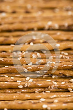 Sesame Sticks (macro shot) photo