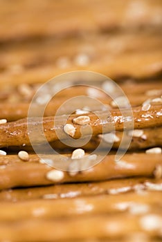 Sesame Sticks (macro shot) photo