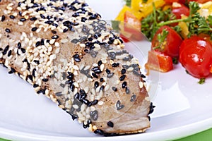 Sesame tuna steak