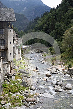 Sesia river in Rassa, Piedmont, Italy