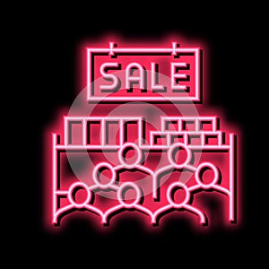 sesonal sale neon glow icon illustration