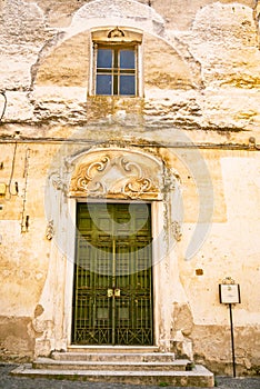 Sessa Aurunca, Campania. the facade and the entrance of Sant\'Agostino church, built in 1433 photo