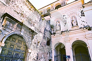 Sessa Aurunca, Campania. the facade and the entrance of Santo Stefano church, built in the 13th century photo