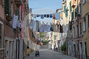 Sestiere di Castello in Venice with its characteristic buildings