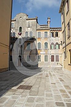 Sestiere di Castello in Venice with its characteristic buildings photo