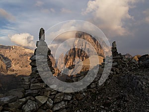 The Sesto Dolomites in the evening photo