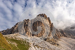 Sesto Dolomites Italian Alps - South Face of Drei Zinnen or Tre Cime di Lavaredo