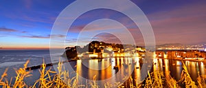 Sestri Levante after the sunset. Liguria, Italy