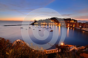 Sestri Levante at sunset. Liguria, Italy