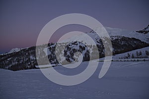 Sestriere by night at blu hour