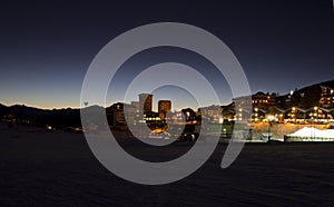 Sestriere by night at blu hour