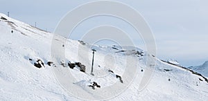 Sestriere, Piedmont, Italy skiers on the slopes