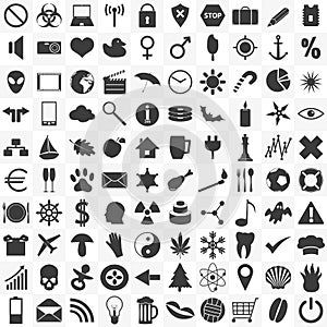 Set of 100 general various icons for your use