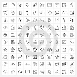 Set of 100 UI Icons and symbols for computer, essential, pin, app, sale