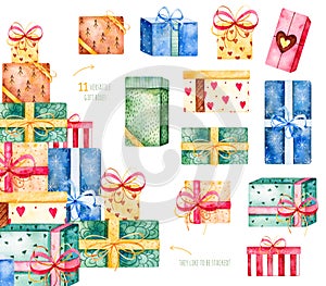 Set with 11 versatile gift boxes