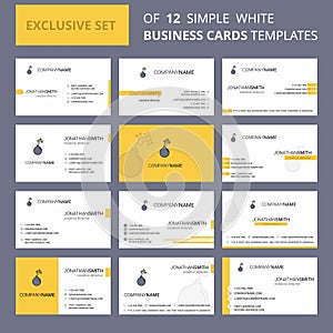 Set of 12 Bomb Creative Busienss Card Template. Editable Creative logo and Visiting card background