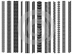 Set of 12 tyre tracks