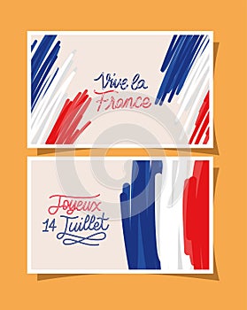 set of 14 juillet banners