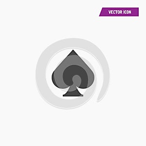 Card black spades icon in trendy flat style.